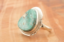 Genuine White Water Turquoise Nugget Sterling Silver Ring